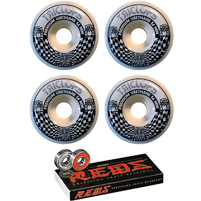 Triclops Skateboard Wheels Vertigo 56mm 99A White With Bones Reds Bearings • $22.95