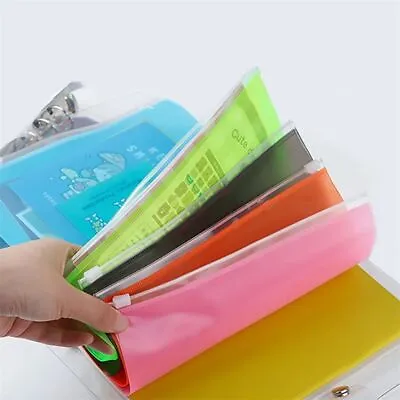 £5.84 • Buy Pouch 6-Ring Loose Leaf Bag Notebook Binder Pouch Binder Pockets Zipper Folders