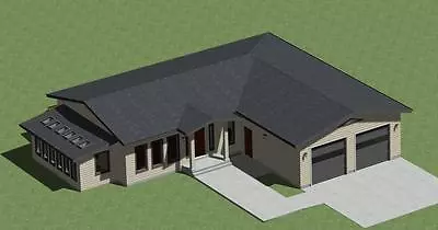 House Plans Modern Style With Sunroom 3 Bedrooms 1700 Sq. Ft. And FREE SHIPPING • $48