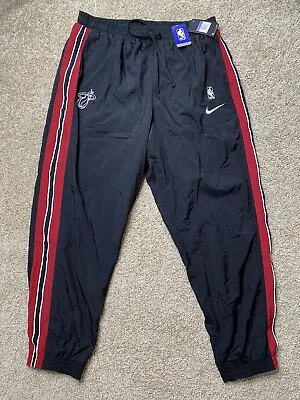 NWT Miami Heat Nike NBA Authentics Athletic Pants Men's Black/Red • $78.88