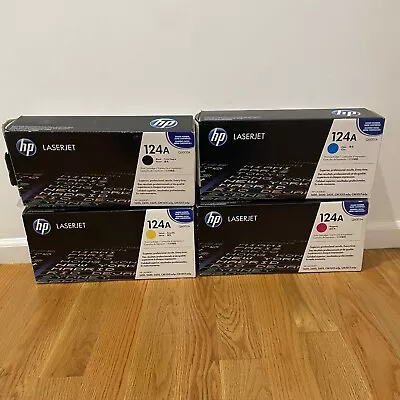 Set Of 4 Genuine HP 124A Toner Cartridge Q6000A Q6001A Q6002A Q6003A BCYM Lot • $259.99