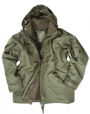 US Ecwcs Cold Wet Weather Wet Protection Parka Army Fleece Jacket Oliv Green 3XL  • £120.65