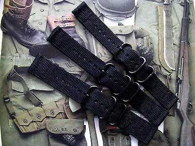 2pc. Black NATO G10 PVD Ballistic Nylon Military Army Watch Band Strap IW SUISSE • $14.95