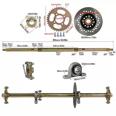 32'' GoKart Rear Axle Assembly For 50cc 70cc 90cc ATV Quad Buggy Trike Golf Cart • $165.77