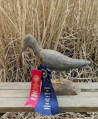 Long-billed Curlew Shorebird Decoy Ray Whetzel (1932-2019) Blue/Red Ribbon Award • $385