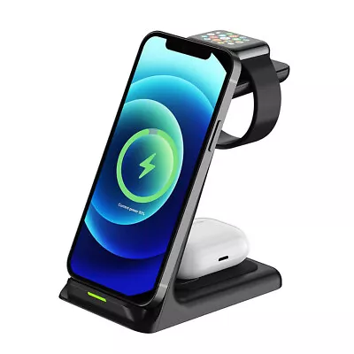 $29.99 • Buy 3IN1 Wireless Charger Dock Stand For Apple Watch 8/7/SE/6 IPhone 14 Pro 13 12 XS
