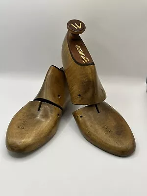 Vintage Winthrop Shoe Trees Stretcher Form. Wood & Leather. 10in Length. • $33.50