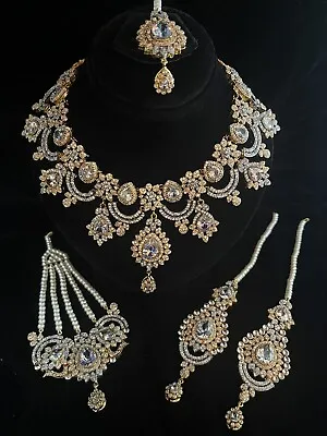 Indian Pakistani Bollywood Handmade Bridal Gold Plated Jewelry Set • $99.99