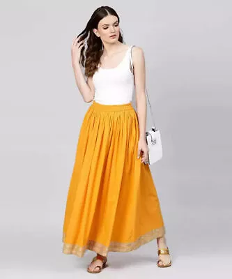 Party Wear Indian Plain Cotton Skirts Regular Casual Bottom Clothing Women Dress • $50.13