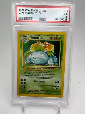 1999 Pokemon Base Set Venusaur Holo 15/102 PSA 5 EXCELLENT • $57