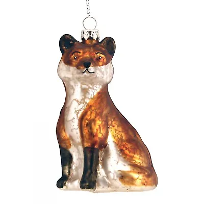 £9.99 • Buy Gisela Graham Painted Glass Fox Christmas Decoration -  Christmas Gift Idea 