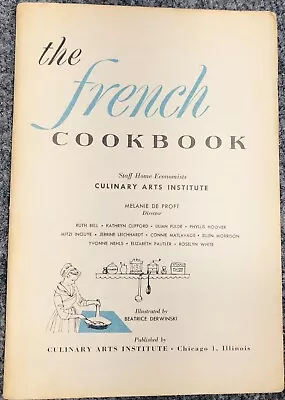 Vintage Culinary Arts Institute The French  Cookbook 1955 • $5