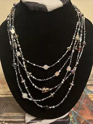 COOKIE LEE Multi Color/Stranded Faceted/Seed Bead Necklace 14-17” • $13