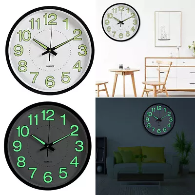 £11.94 • Buy Luminous Wall Clocks 30cm Silent Non Ticking Quartz Easy To Read Bedroom Clocks