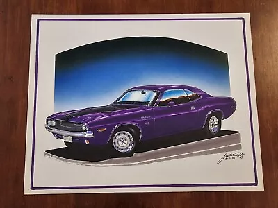 1970 Dodge Challenger Plum Crazy ORIGINAL ARTWORK Muscle Car Art Frederick Mopar • $99.99