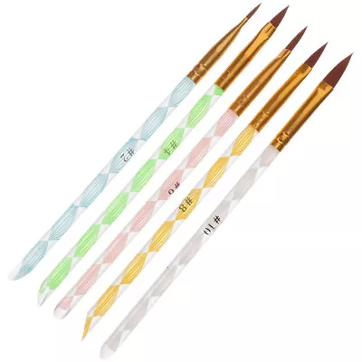 5 Pcs Nail Art Brush Colorful Acrylic Nail Art Brush Tools Painting DIY Drawing • $8.92