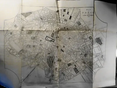 1855 Map Of Paris  With Latest Improvements - 32 X 22 Inches. Original. • $140