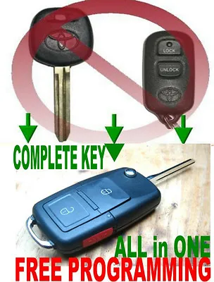 ALLin1 EURO FLIP KEY REMOTE FOR TOYOTA BAB237131-056 TD0 RS3200 BEEPER ALARM FOB • $41.79