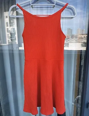 £5 • Buy Topshop - Petite Women’s Ribbed Cami Red Dress UK 8