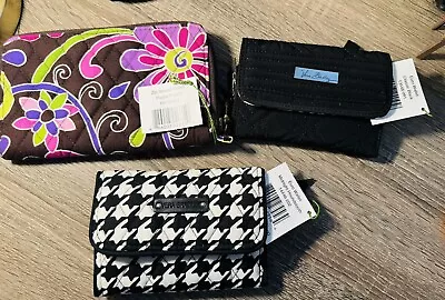 NWT Vera Bradley Wallet Lot Classic Black Midnight Houndstooth Purple Punch • $25