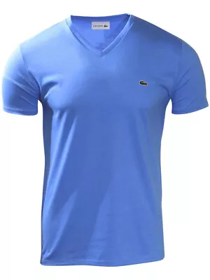 $59.95 • Buy Lacoste Men's V-Neck T-Shirt Short Sleeve Pima Jersey Blue