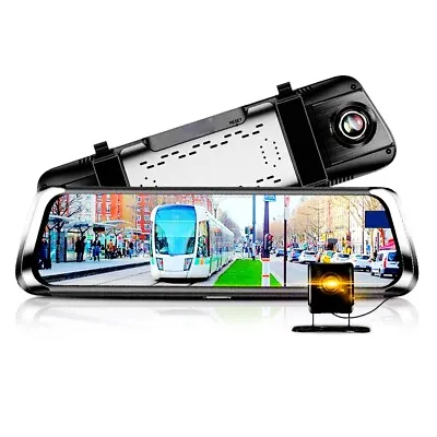 $132.99 • Buy 10'' Car DVR 1080P Dual Lens Mirror Dash Cam Reversing Camera Video Recorder