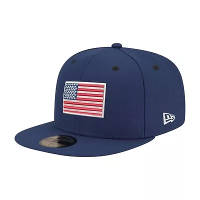 Team USA Olympics American Flag New Era 59FIFTY Fitted Hat Cap Blue 7 1/4 • $27.99