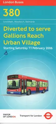 London Transport Bus Timetable - 380 - Lewisham--woolwich-belmarsh - Feb 2006 • £4