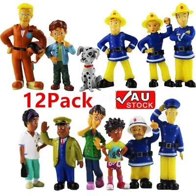 12PCS Fireman Sam&Crew Firefighters Firemen Action Figures Figurines Play Toy AU • $24.08