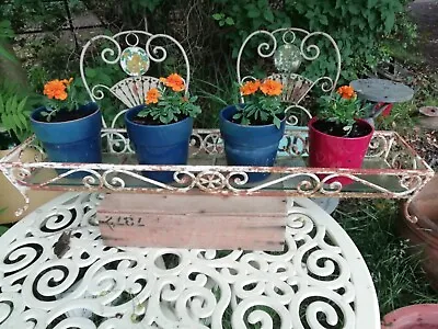 £125 • Buy Antique Edwardian Scrolled Wrought Iron Flower Trough Window Box Free Standing 