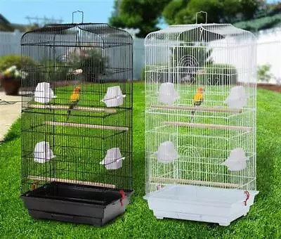 Large Metal Bird Cage Budgie Parrot Canary Conures Lovebirds Used • $38.99