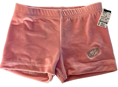 Clearance! Gk Pink Velvet Child Medium Micro Mini Dance Cheer Gym Workout Shorts • £9.63