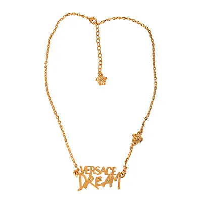 Versace Unisex Gold Color Metal Chain Necklace Pendant • $249.99