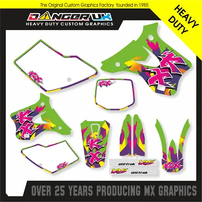 Kawasaki Kx 125 94 95 96 97 98 Retro Full Motocross Graphics Sticker Kit • £99.99