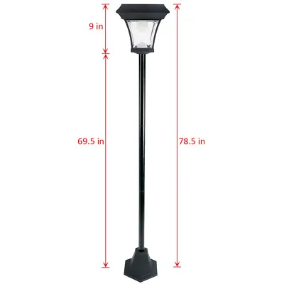 6.5 FT Solar Lamp Post Light W/ 2 SMD LEDs Street Vintage Path Deck Dual Purpose • $62.99