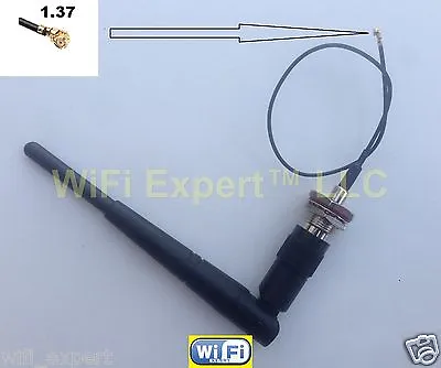 1 X Dual Band WiFi 5dBi Antenna TNC 2.4Ghz 5Ghz With 8  U.Fl IPX Cable 1.37 USA • $8.24