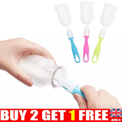 Baby Milk Feeding Bottle Brush Sponge Cleaning Tools Long Handle Brush VM • £2.39