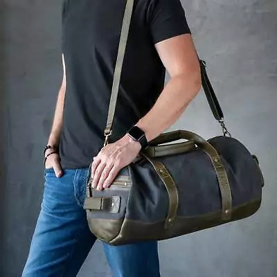 Personalized Canvas Duffel Bag - Travel Bag Overnight Weekender Bag - Gym Bag • $113.99