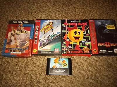 Lot Of 5 Sega Genesis Games 4 With Cases Ms Pacman Mortal Kombat 11 • $5.50