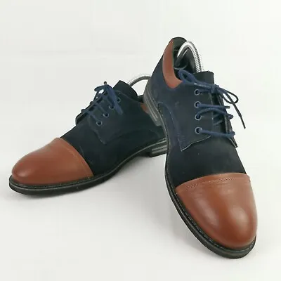 Tommy Hilfiger Mens Formal Shoes Suede Leather Smart Blue Brown Size 7 UK 41 EUR • £29.99