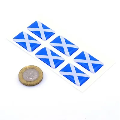 Scotland Flag Domed Gel Stickers Saltire Cross Car Vinyl Universal Decal 25mm X6 • £2.99