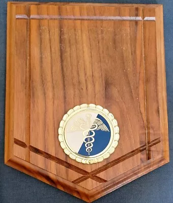 Wooden 9  Plaque With Plastic Medical Caduceus Wall Hanger • $10.62