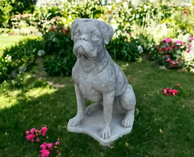 Large Boxer Statue Massive Dog Outdoor Figure Concrete Yard Boxer Memorial 20  • $179