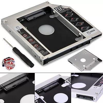 9.5mm SATA 2nd HDD SSD Hard Drive Caddy Case For Universal Laptop CD / DVD-ROM • £3.95