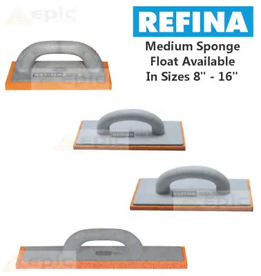 £14.20 • Buy Refina Plastering Sponge Float Trowel Orange Rubber Medium Choose Size 8 -16 