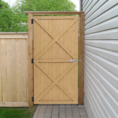 183 X 79cm Heavy Duty Wooden Garden Gate Wood Gate Pedestrian Gate Door Flat Top • £72.99