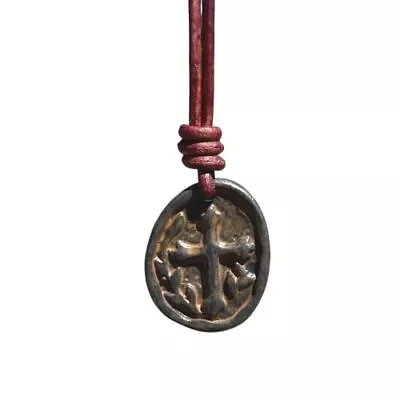 Cross Coin Necklace Men - Gold Religious Pendant Medallion Christmas Gifts ... • $53.07