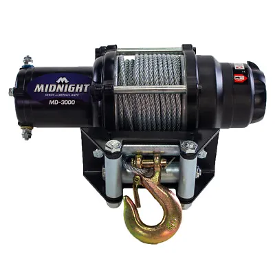 VIPER Midnight 3000lb ATV/UTV Winch Kit With 50 Feet Steel Cable • $129.99