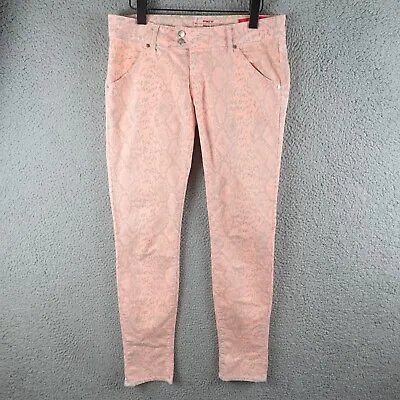 MET Womens Jeans 30 Orange Straight Leg Italy Animal Print Denim Pockets Low • $9.59