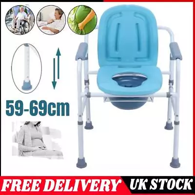 Free Standing Height Adjustable Stacking Commode Chair With Padded Back UK • £38.89